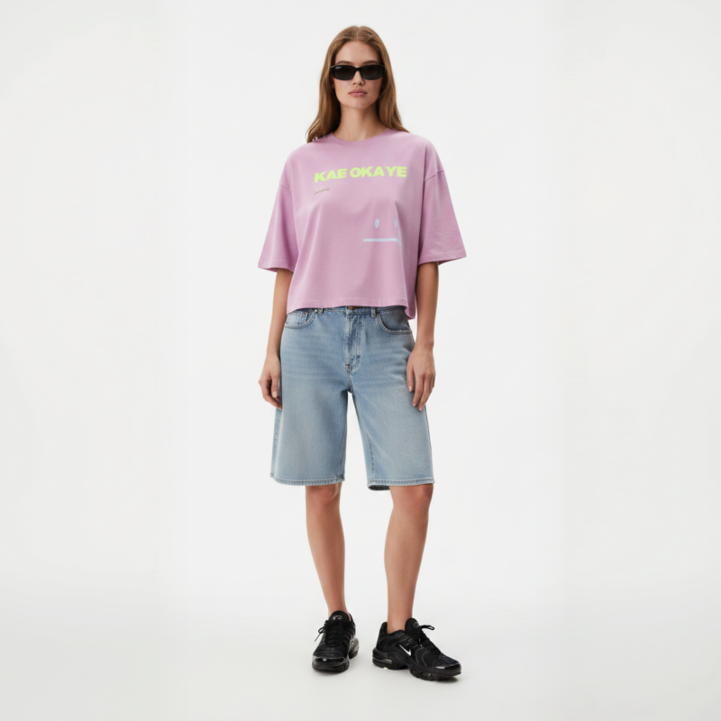 Box Fit Logo Tee in Fairy Floss Pink