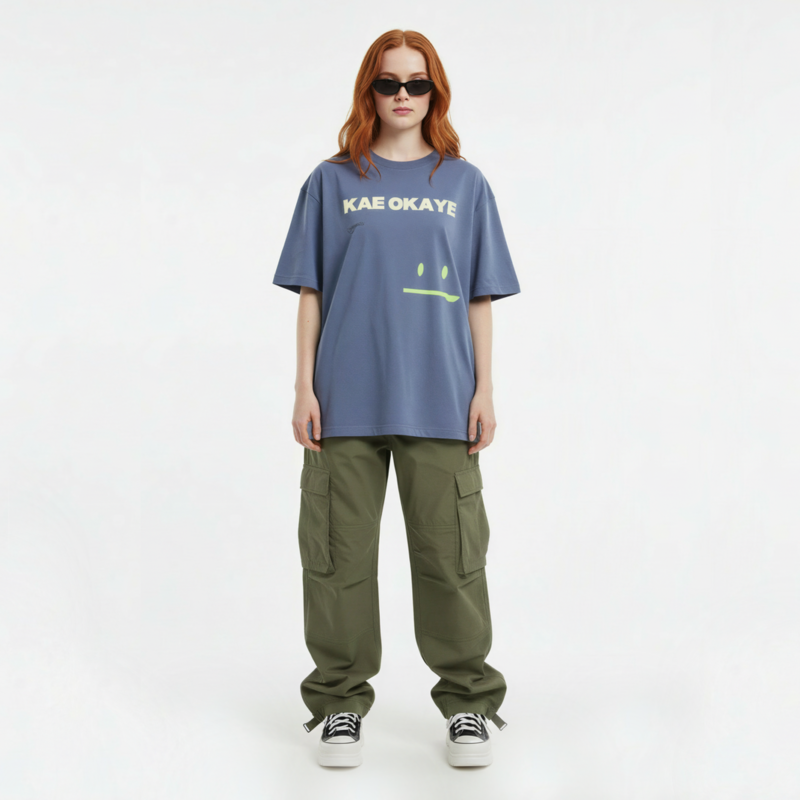 Box Fit Logo Tee in Blueberry Blue